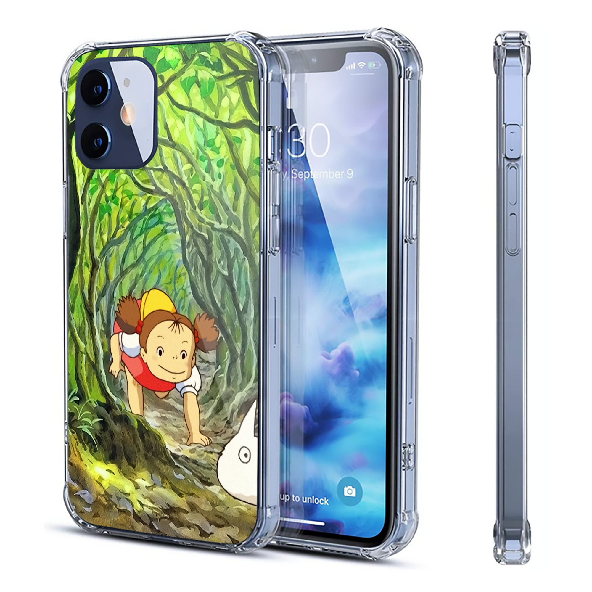 （画像用） となりのトトロ 草壁メイ 草壁サツキ My Neighbor Totoro Satsuki Kusakabe Mei Kusakabe 【iPhone 12シリーズ対応】透明スマホケース（クリアソフトケース）